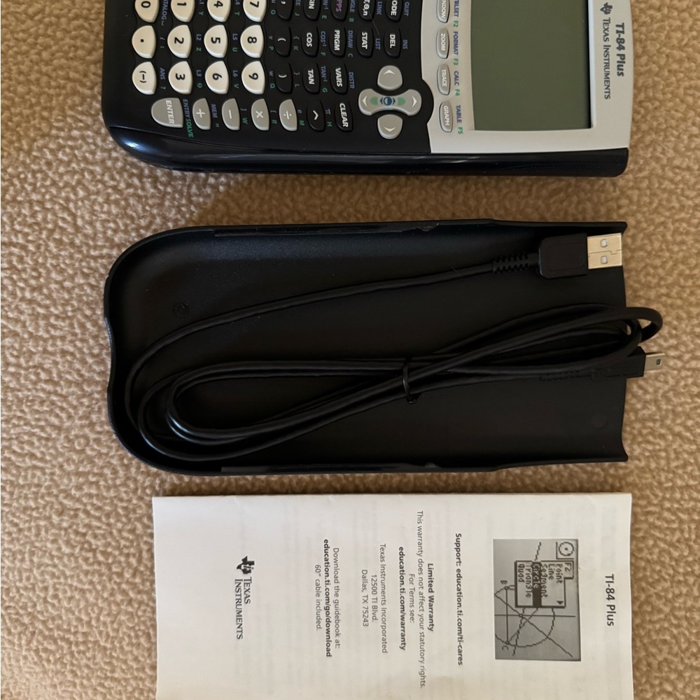 Texas Instruments TI-84 Plus Graphing Calculator - Black and White